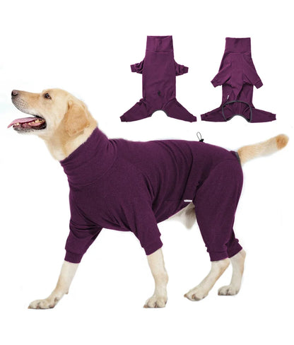 Cozy Fleece Dog Jumpsuit - Warm Winter Overalls for Large Dogs