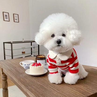 Luxury Striped Polo Shirt - Summer Cooling Vest for Small & Medium Dogs
