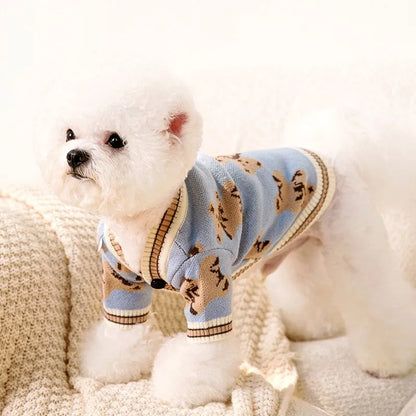 Luxury Striped Cardigan Sweater - Winter Warm Coat for Chihuahuas & Small Dogs