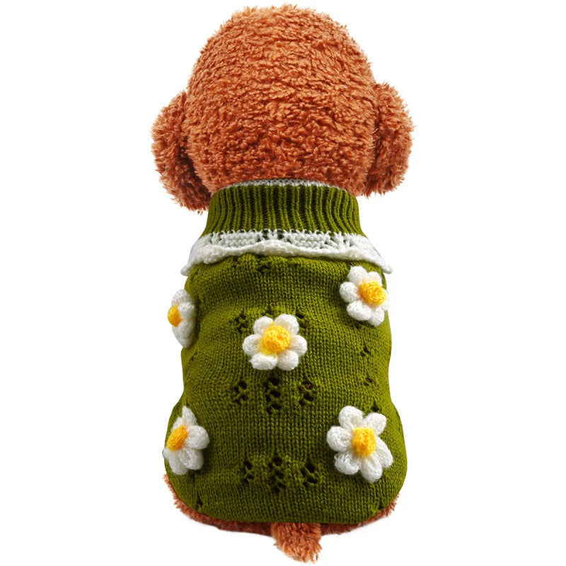Floral Knit Sweater for Dogs & Cats