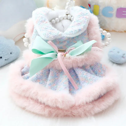 Luxury Princess Dress Coat - Warm Elegant Outfit for Small Dogs