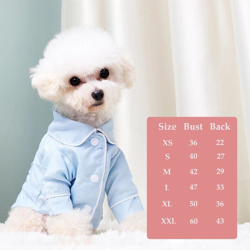 Elegant Floral Pet Pajamas - Luxury Sleepwear Jumpsuit for Small Dogs & Cats