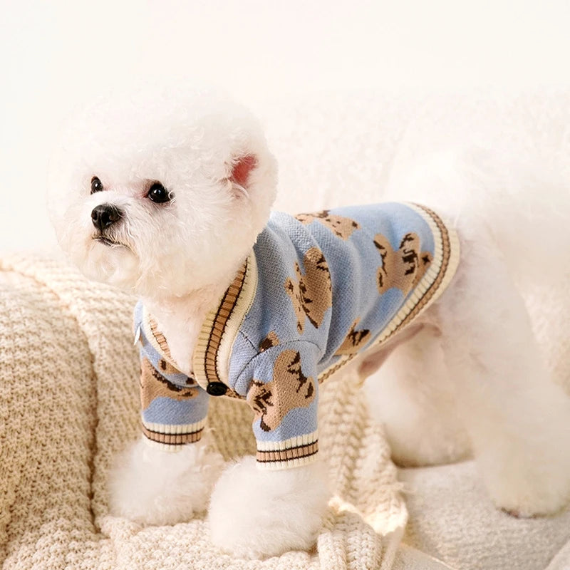 Luxury Striped Cardigan Sweater - Winter Warm Coat for Chihuahuas & Small Dogs