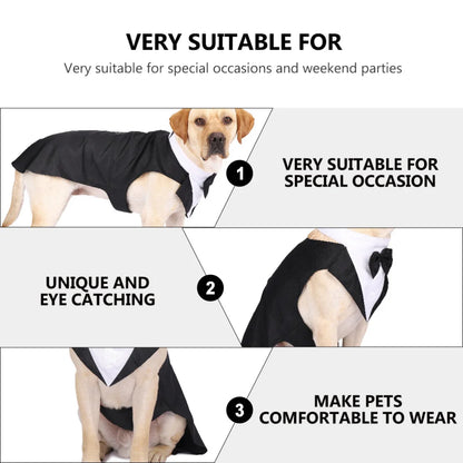 Luxury Gentleman's Tuxedo Suit - Premium Formal Outfit with Bow Tie for Dogs