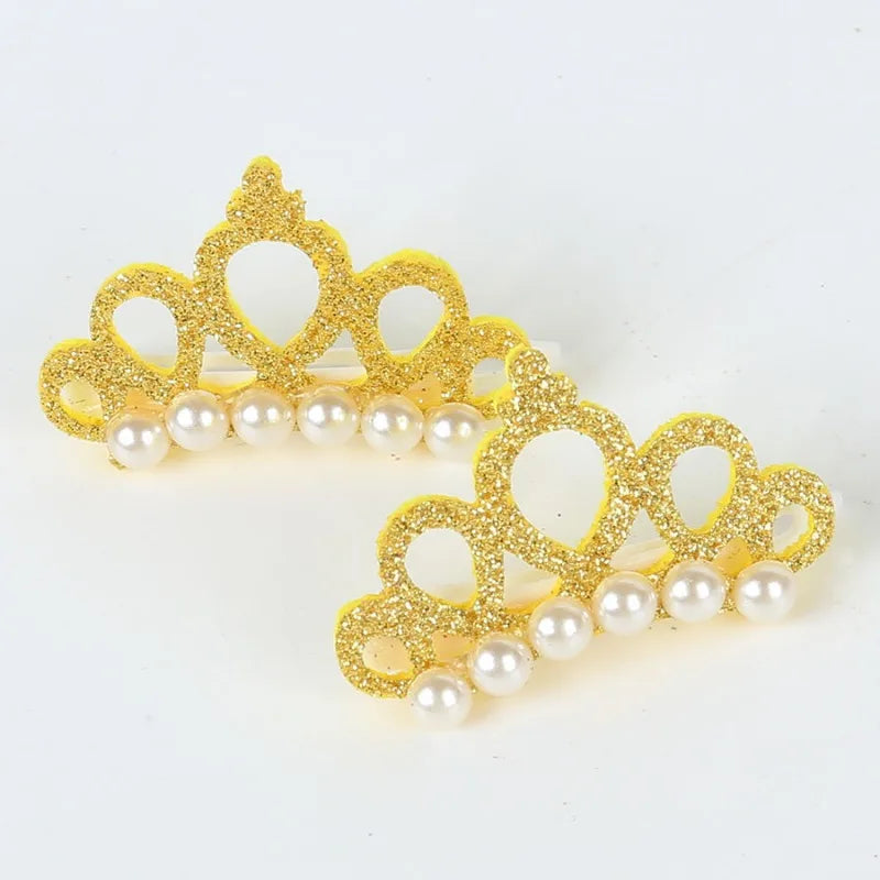 Luxury Pearl Crown Hair Clip - Designer Bow Accessory for Dogs & Cats