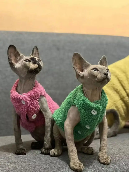 Luxury Lamb Wool Cat Vest - Premium Winter Jacket for Cats & Small Dogs