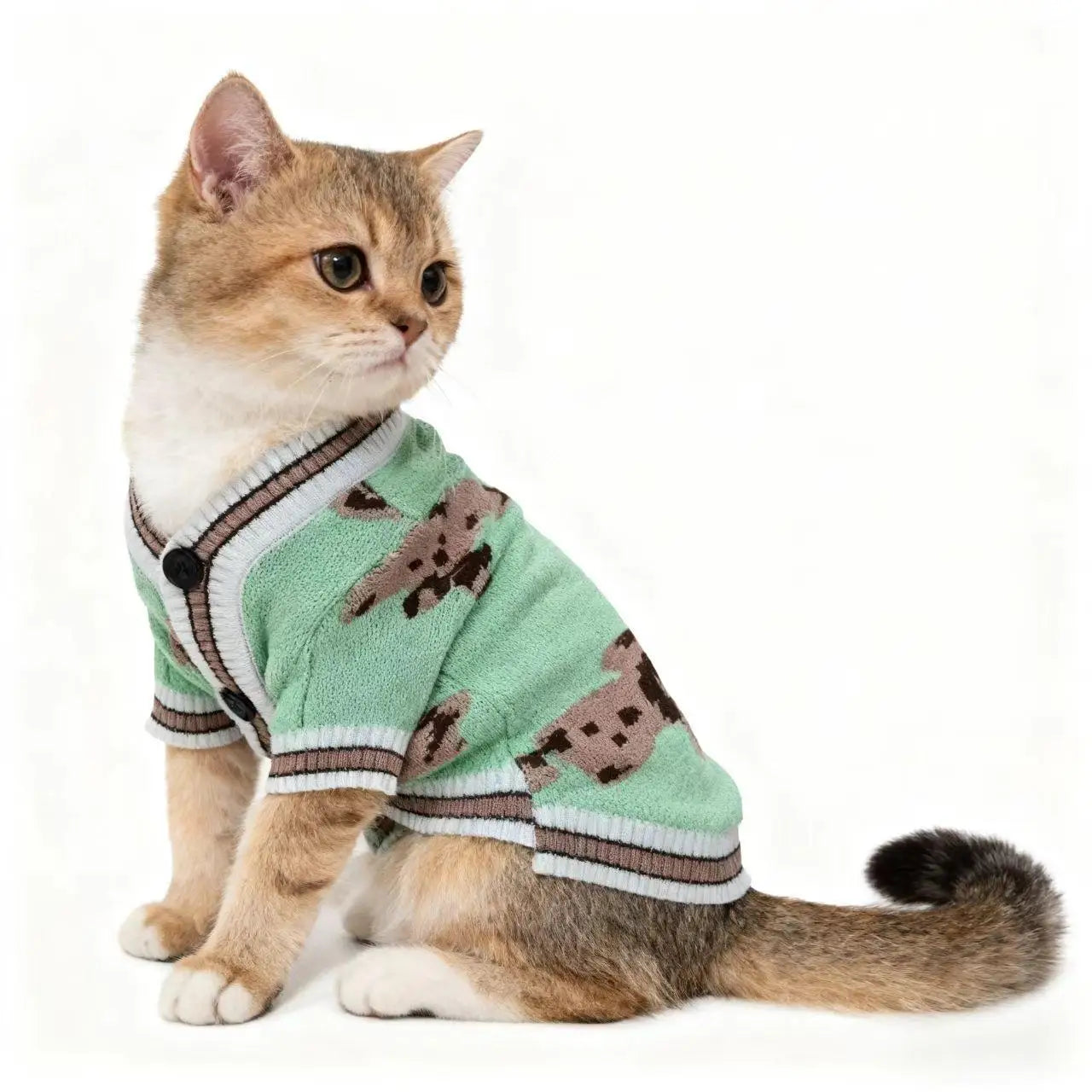 Luxury Knitted Cardigan Sweater - Winter Warm Outfit for Small Dogs