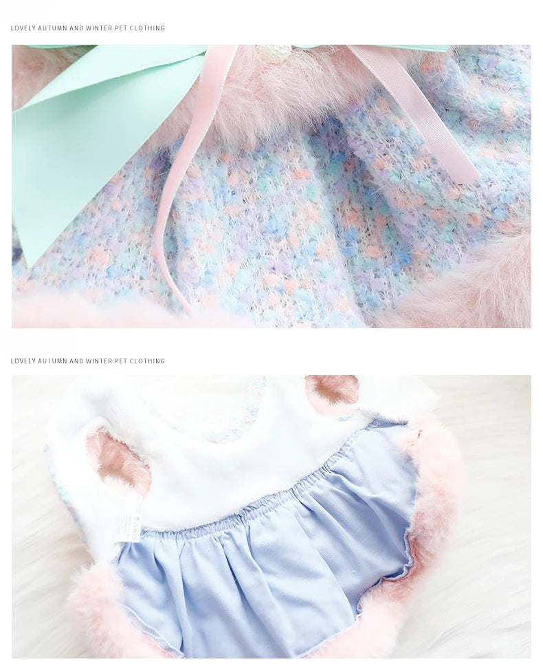 Luxury Princess Dress Coat - Warm Elegant Outfit for Small Dogs