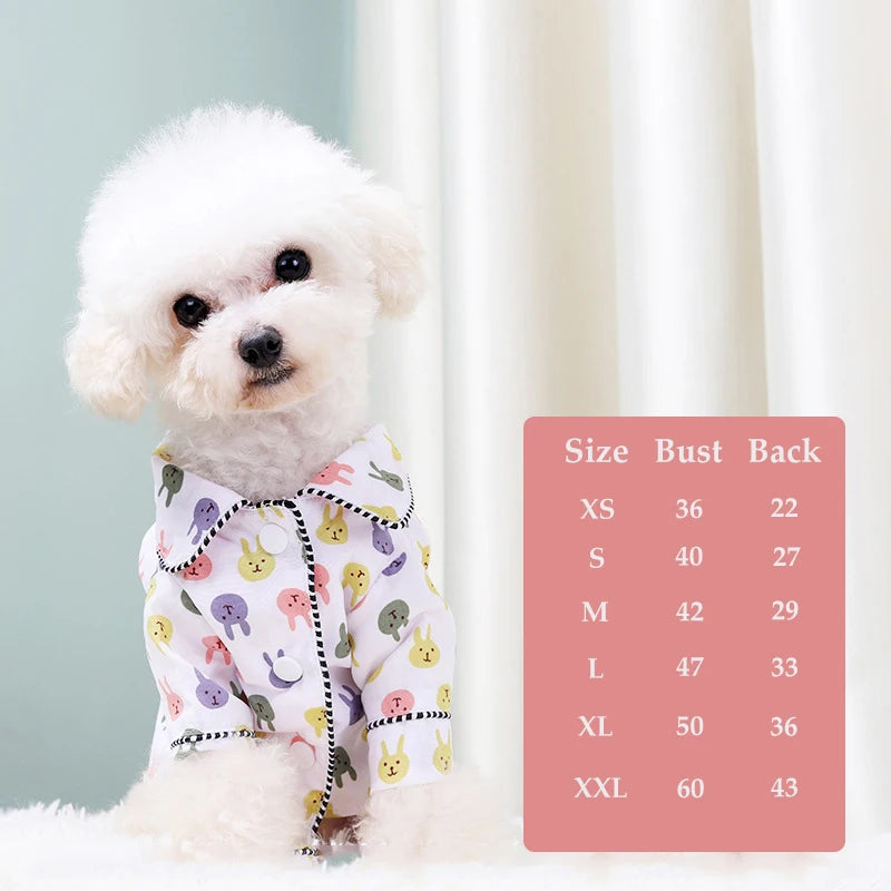 Elegant Floral Pet Pajamas - Luxury Sleepwear Jumpsuit for Small Dogs & Cats
