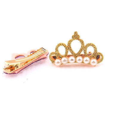 Luxury Pearl Crown Hair Clip - Designer Bow Accessory for Dogs & Cats