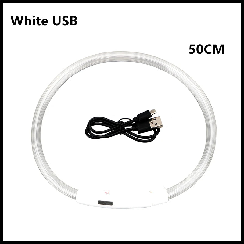 LED Safety Collar - USB Rechargeable Glowing Dog Collar for Night Visibility