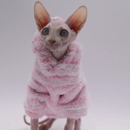 Luxury MinkFleece Cat Cardigan - Winter Jacket for Sphinx & Hairless Cats