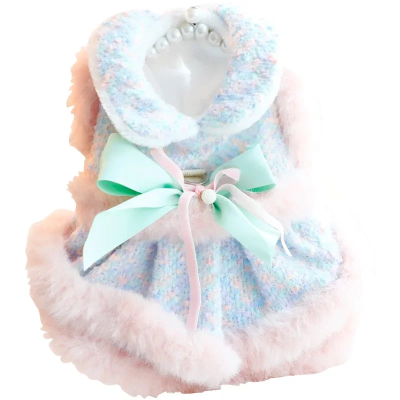 Luxury Princess Dress Coat - Warm Elegant Outfit for Small Dogs