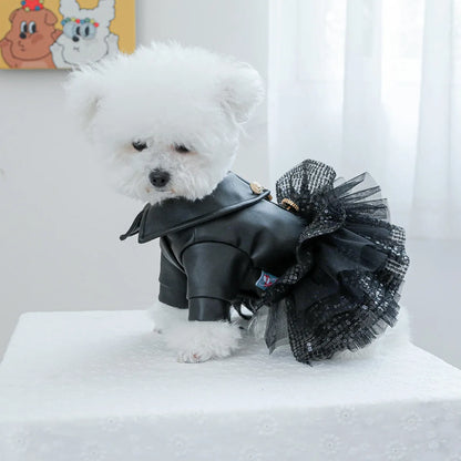 Luxury Leather-Look Waterproof Coat - Designer Princess Jacket for Small to Medium Dogs