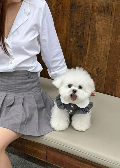 Cute Pleated Skirt Dress - Korean Style Pet Fashion for Small to Medium Dogs & Cats