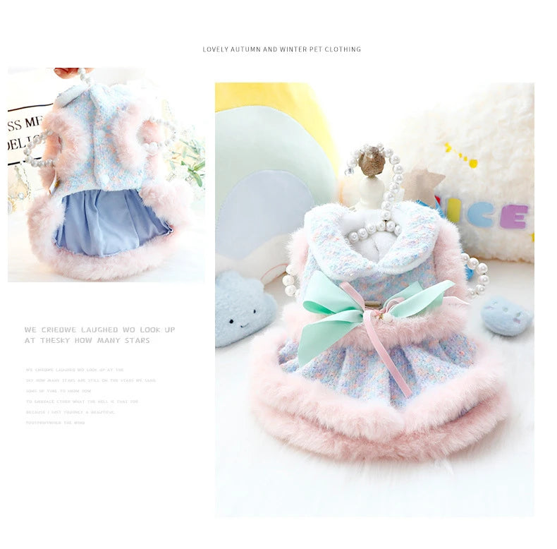 Luxury Princess Dress Coat - Warm Elegant Outfit for Small Dogs