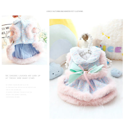 Luxury Princess Dress Coat - Warm Elegant Outfit for Small Dogs