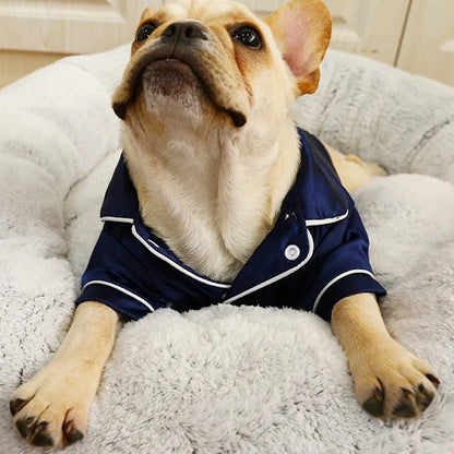 Luxury Silk-Touch Pajama Shirt - Premium Sleepwear for Small Dogs & Cats