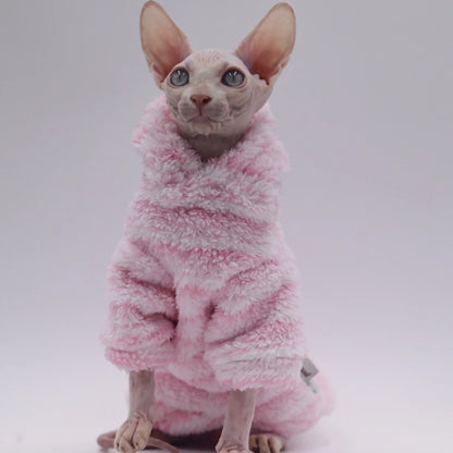 Luxury MinkFleece Cat Cardigan - Winter Jacket for Sphinx & Hairless Cats