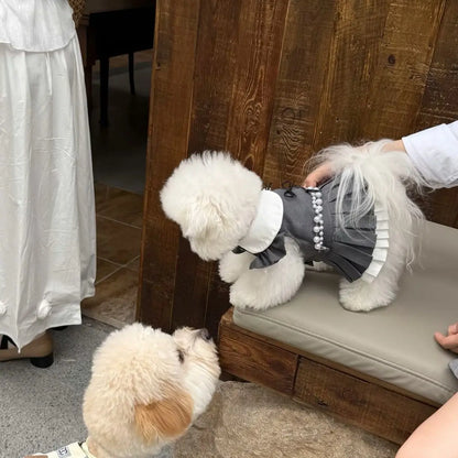 Cute Pleated Skirt Dress - Korean Style Pet Fashion for Small to Medium Dogs & Cats