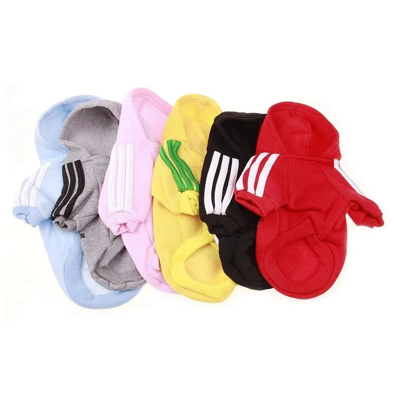 Luxury Fleece Sports Hoodie - Two-Legged Athletic Jacket for Small Dogs & Cats