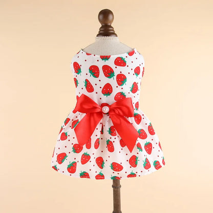 Luxury Princess Bow Dress - Striped & Plaid Summer Dress for Cats & Small Dogs