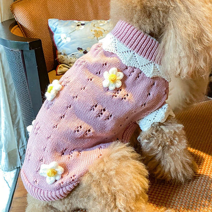 Floral Knit Sweater for Dogs & Cats