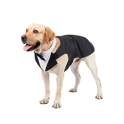 Luxury Gentleman's Tuxedo Suit - Premium Formal Outfit with Bow Tie for Dogs