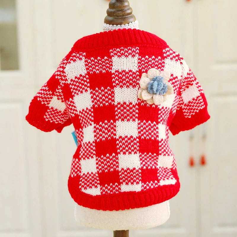 Floral Knit Sweater for Dogs & Cats