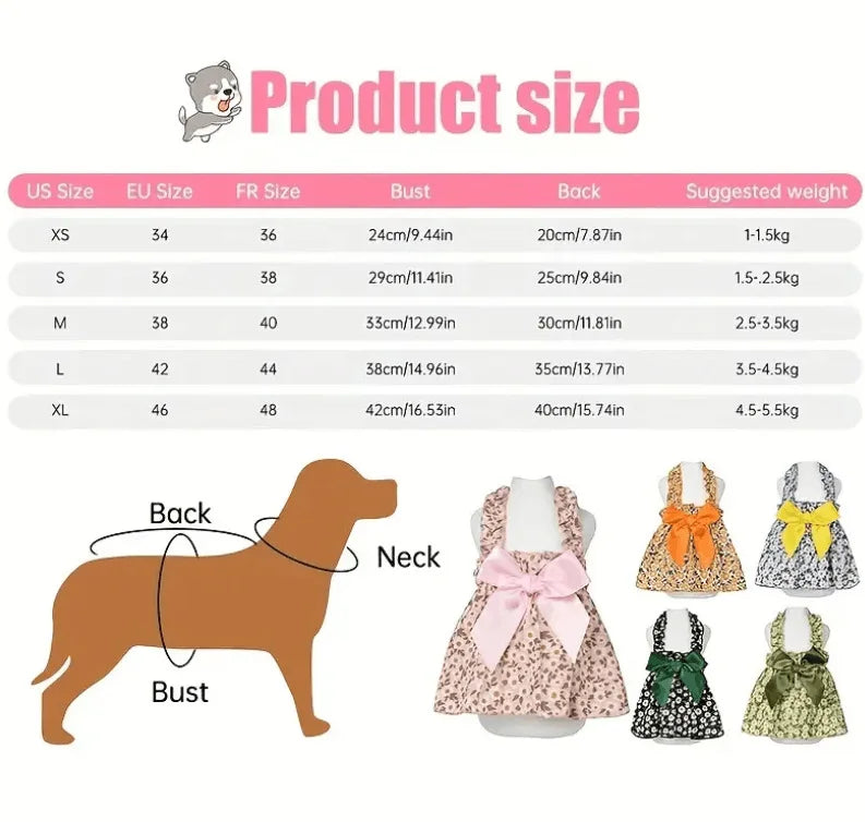 Elegant Cyan Floral Dress - Sleeveless Summer Princess Dress for Small Dogs & Cats
