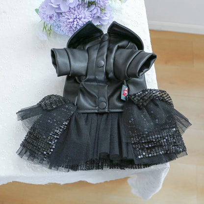Luxury Leather-Look Waterproof Coat - Designer Princess Jacket for Small to Medium Dogs