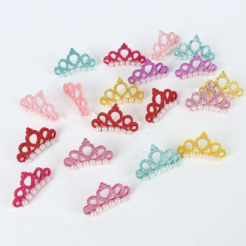 Luxury Pearl Crown Hair Clip - Designer Bow Accessory for Dogs & Cats