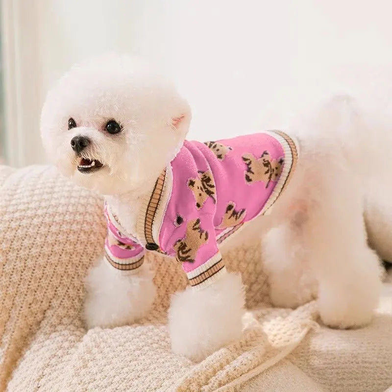 Luxury Striped Cardigan Sweater - Winter Warm Coat for Chihuahuas & Small Dogs
