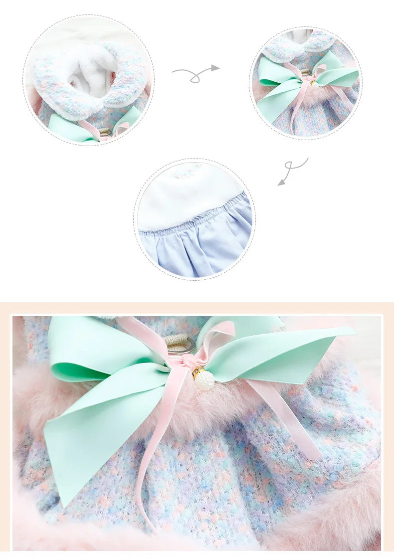 Luxury Princess Dress Coat - Warm Elegant Outfit for Small Dogs
