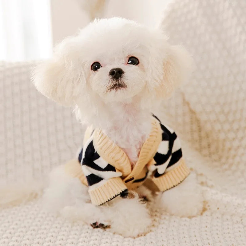 Luxury Striped Cardigan Sweater - Winter Warm Coat for Chihuahuas & Small Dogs