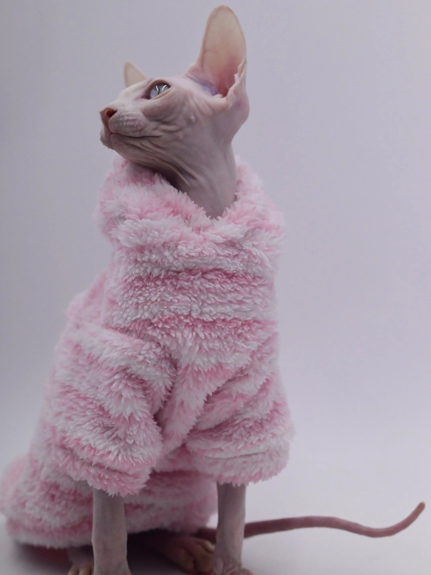 Luxury MinkFleece Cat Cardigan - Winter Jacket for Sphinx & Hairless Cats