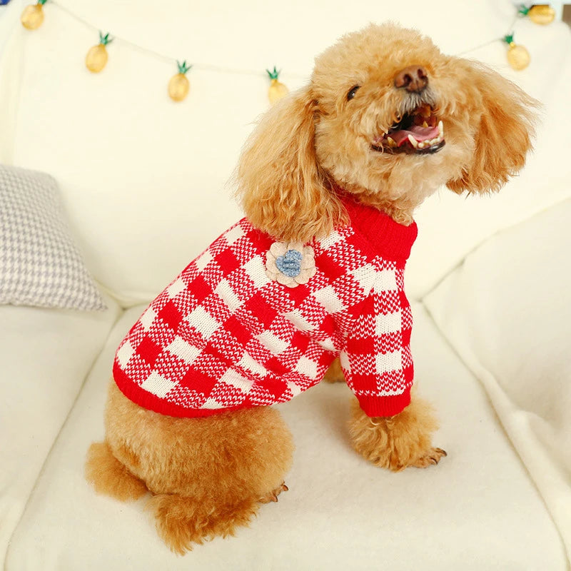 Floral Knit Sweater for Dogs & Cats
