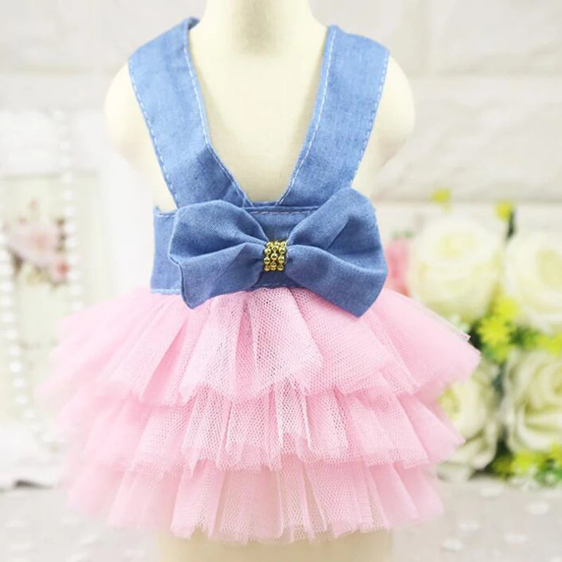 Luxury Denim Cat Dress - Summer Skirt for Sphynx & Hairless Cats