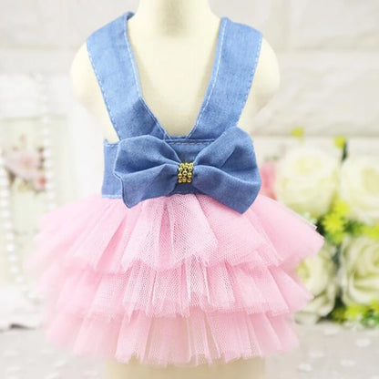 Luxury Denim Cat Dress - Summer Skirt for Sphynx & Hairless Cats