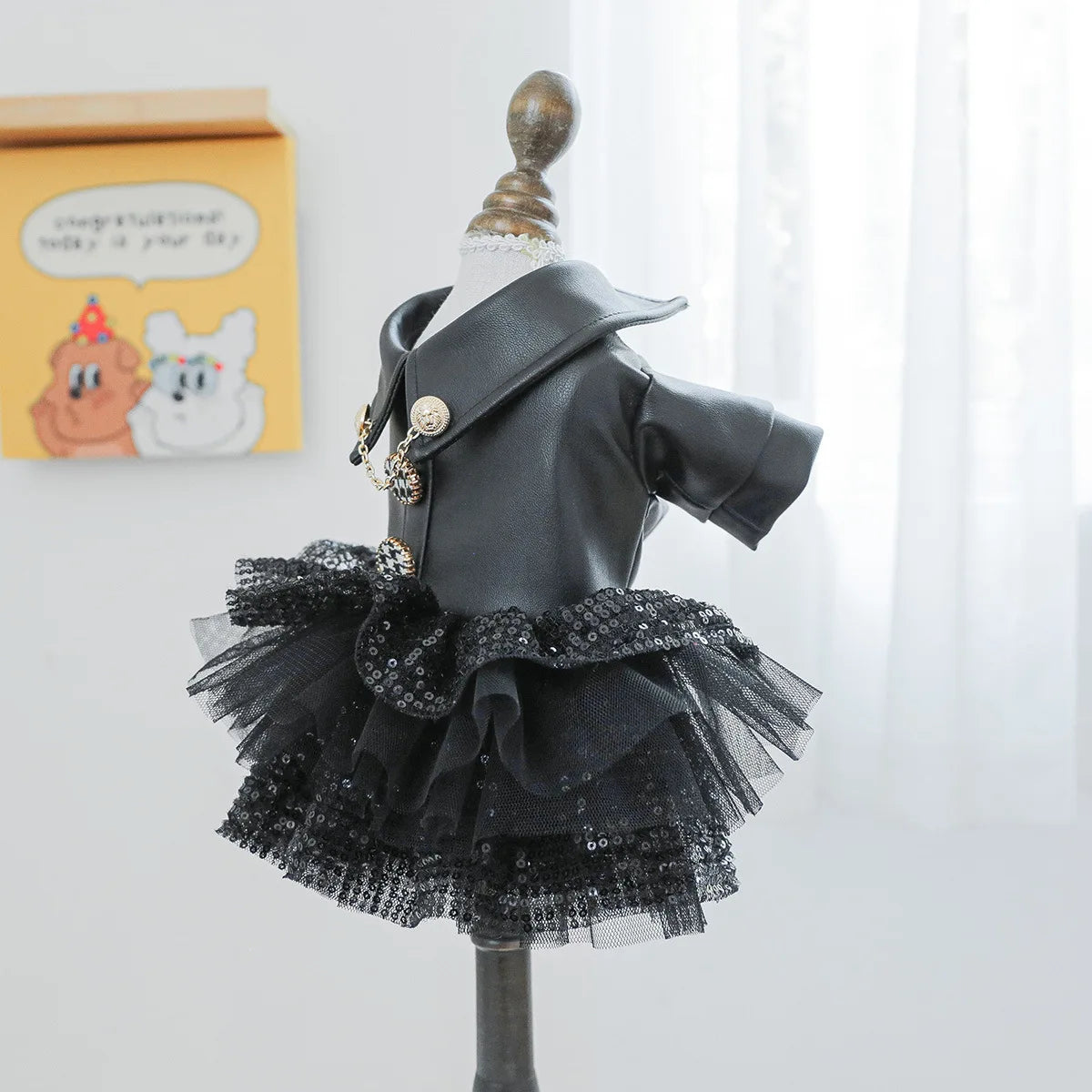 Luxury Leather-Look Waterproof Coat - Designer Princess Jacket for Small to Medium Dogs