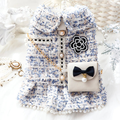 Pretty Princess Dress with Pearl Bowknot for Small Dogs & Cats