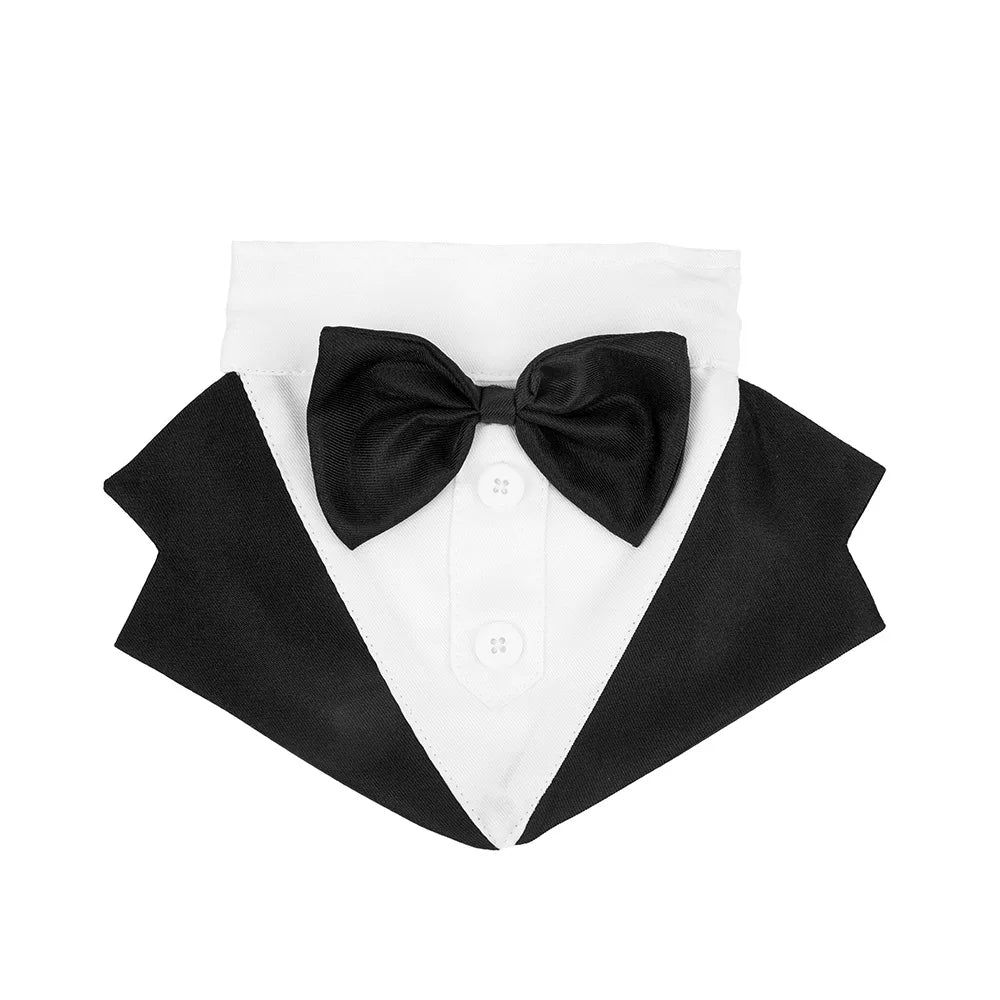 Luxury Gentleman's Tuxedo Suit - Premium Formal Outfit with Bow Tie for Dogs