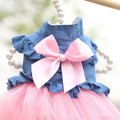 Luxury Denim Cat Dress - Summer Skirt for Sphynx & Hairless Cats