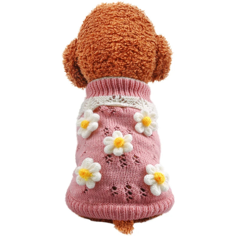 Floral Knit Sweater for Dogs & Cats