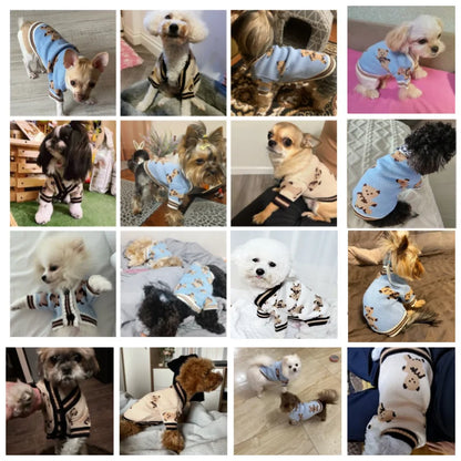 Luxury Striped Cardigan Sweater - Winter Warm Coat for Chihuahuas & Small Dogs
