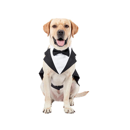 Luxury Gentleman's Tuxedo Suit - Premium Formal Outfit with Bow Tie for Dogs
