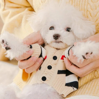 Luxury Striped Cardigan Sweater - Winter Warm Coat for Chihuahuas & Small Dogs