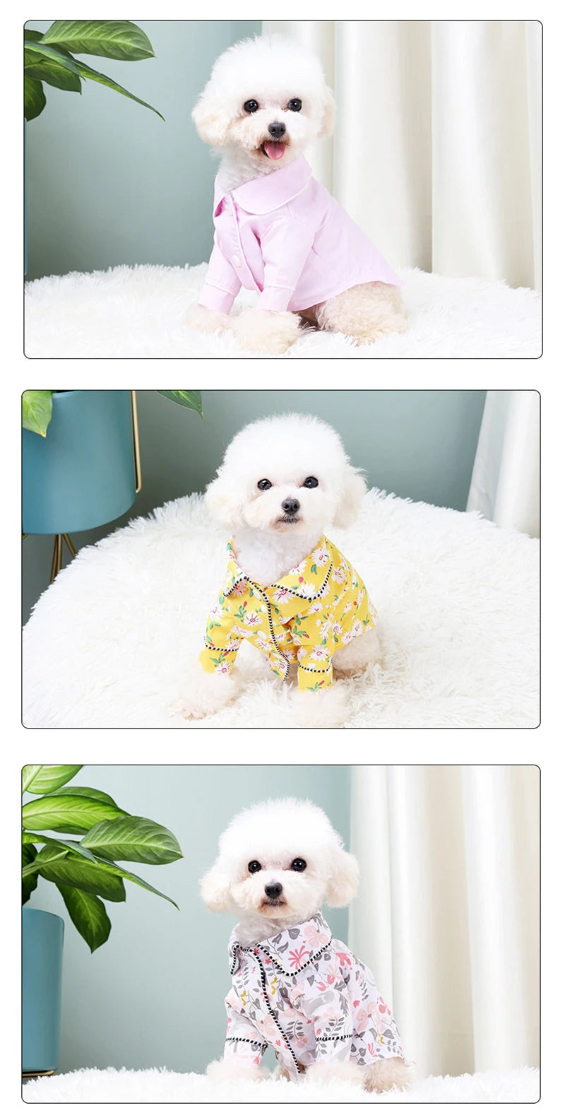Elegant Floral Pet Pajamas - Luxury Sleepwear Jumpsuit for Small Dogs & Cats