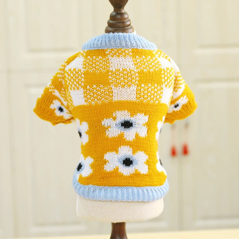 Floral Knit Sweater for Dogs & Cats