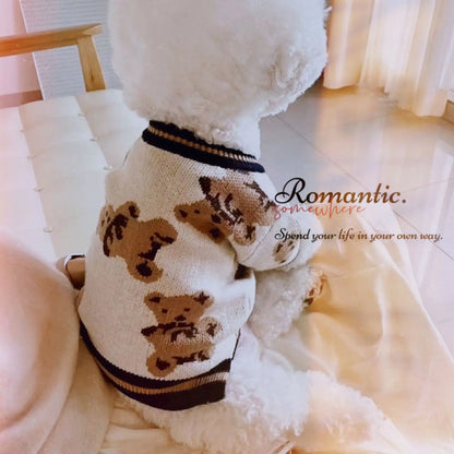 Luxury Knitted Cardigan Sweater - Winter Warm Outfit for Small Dogs
